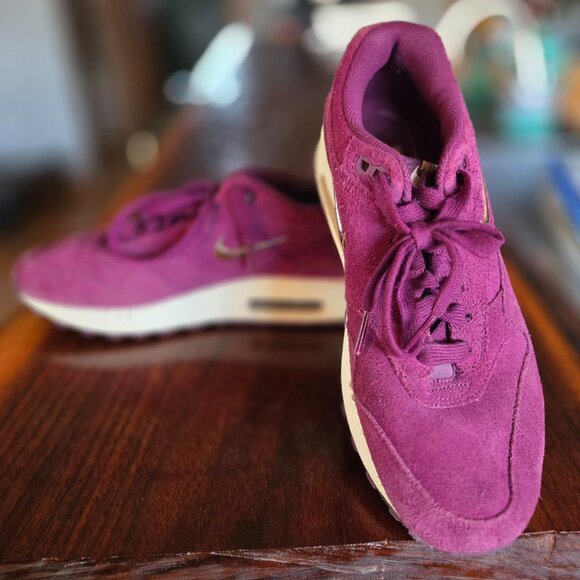 Women’s Nike Air Max 1 Premium SC Jewel Bordeaux Burgundy Suede - Picture 5 of 5